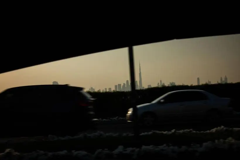 Golden hour drive through Dubai